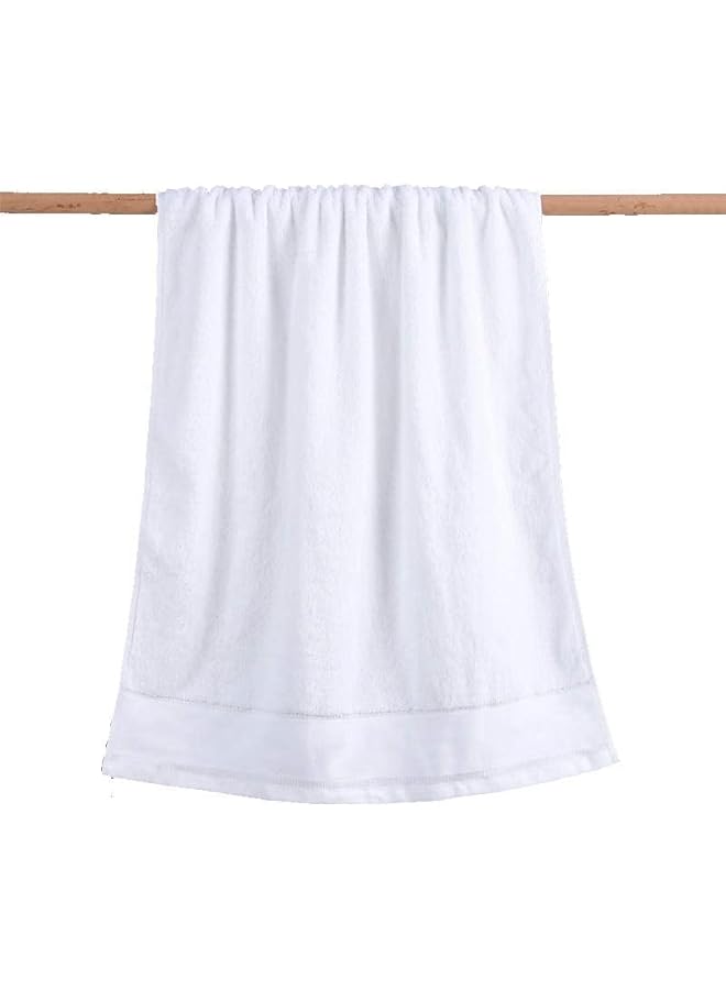 The Bros Luxury White Bath Towels Large - Circlet Egyptian Cotton | Highly Absorbent Hotel spa Collection Bathroom Towel | 70*140cm | (White, Pack of 1 Towel)) - Image 2