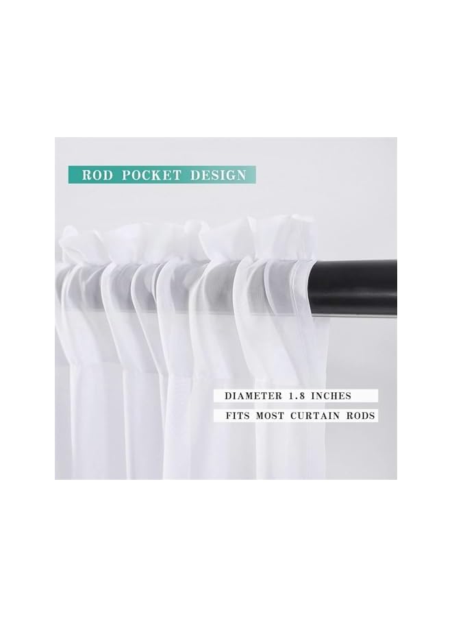 erorex 2 Panels Short Sheer Curtains 30 Inch Length for Kitchen Bathroom Cafe Half Window Treatment, Rod Pocket Tier Curtains, 24x30 Inches Long  - Image 4
