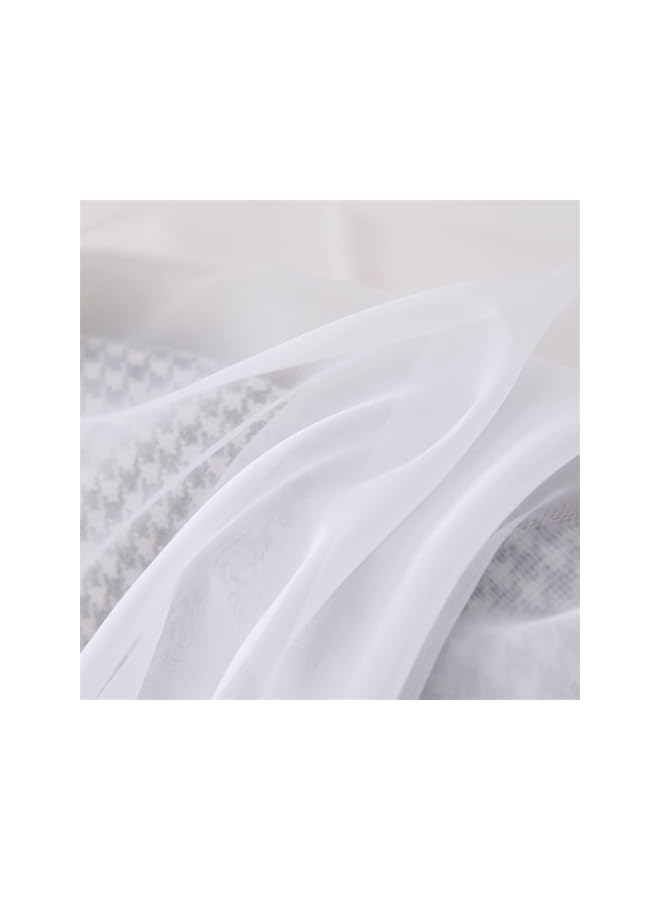 erorex 2 Panels Short Sheer Curtains 30 Inch Length for Kitchen Bathroom Cafe Half Window Treatment, Rod Pocket Tier Curtains, 24x30 Inches Long  - Image 2