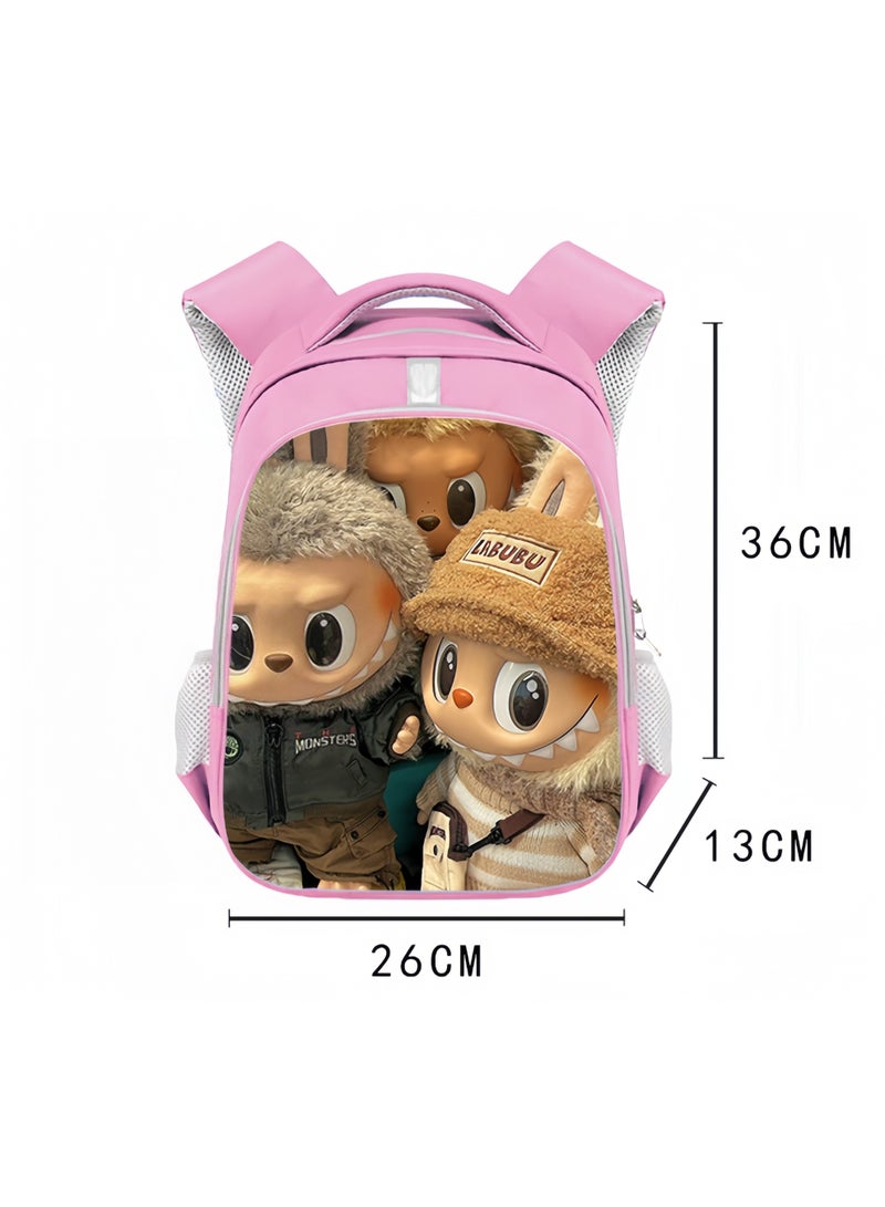 لابوبو حقيبة ظهر لابوبو للطلاب، بسعة كبيرة، عالية الجودة، مصنوعة من البوليستر المقاوم للتآكل، مقاس 36*26*13 سم. - Image 2