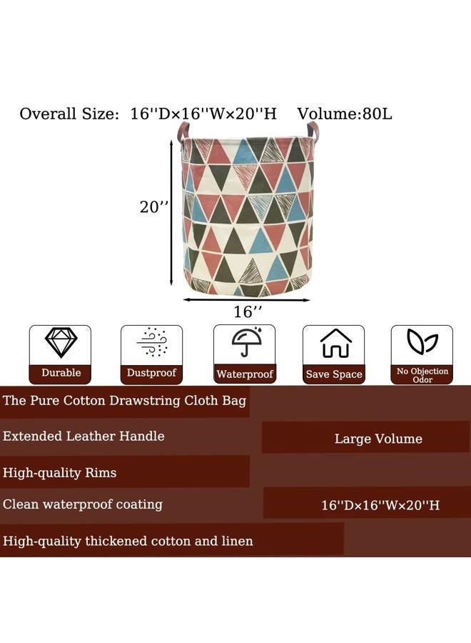TeLUVHome Waterproof Laundry Bag in Bathroom Collapsible Laundry Bags in Bedroom Large Leather Handle Laundry Bags in Laundryroom Clothes Toy Storage for Apartment Laundromat College - Image 2