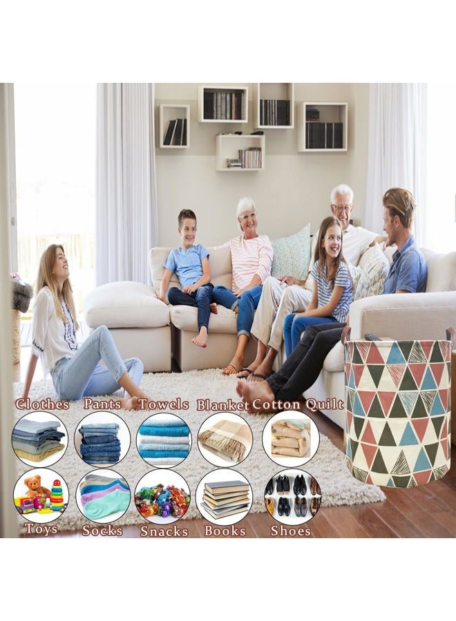 TeLUVHome Waterproof Laundry Bag in Bathroom Collapsible Laundry Bags in Bedroom Large Leather Handle Laundry Bags in Laundryroom Clothes Toy Storage for Apartment Laundromat College - Image 5