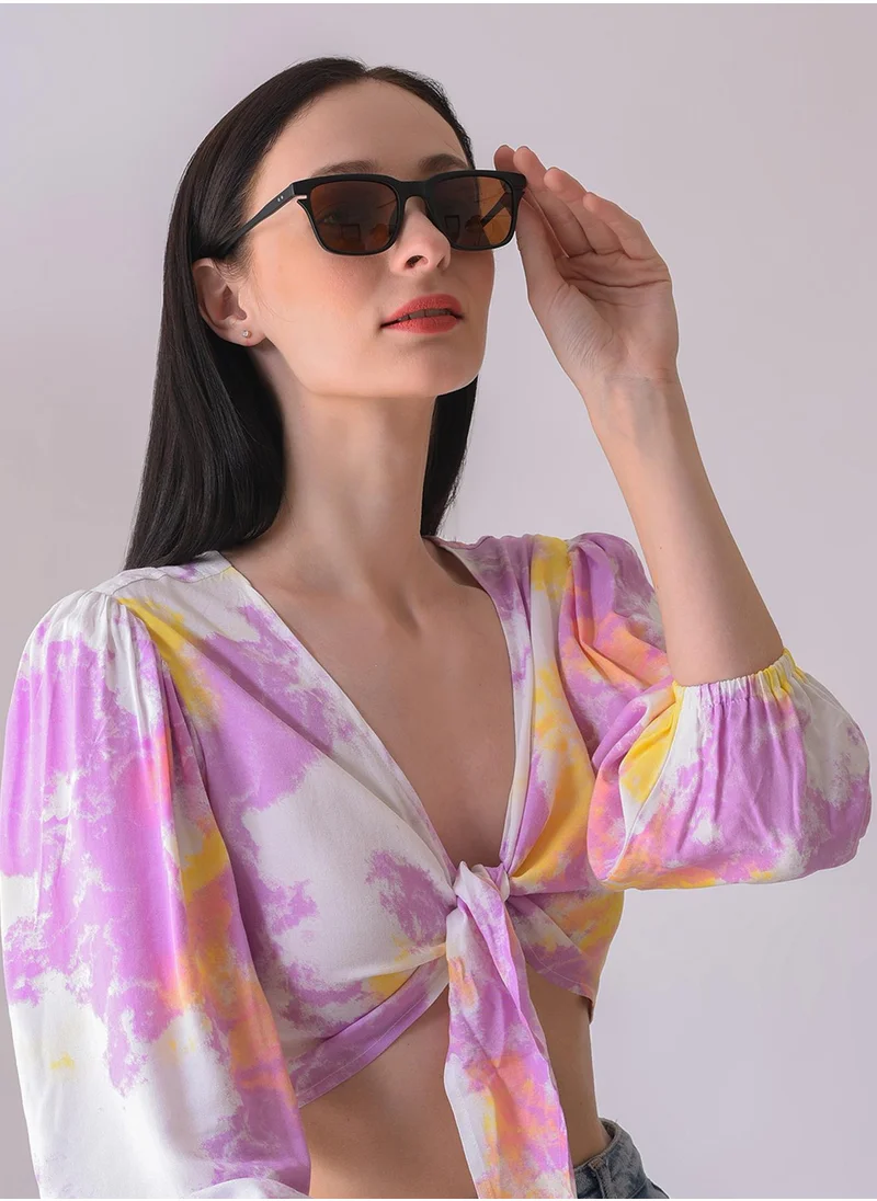 Haute Sauce Brown Lens Black Butterfly Sunglasses