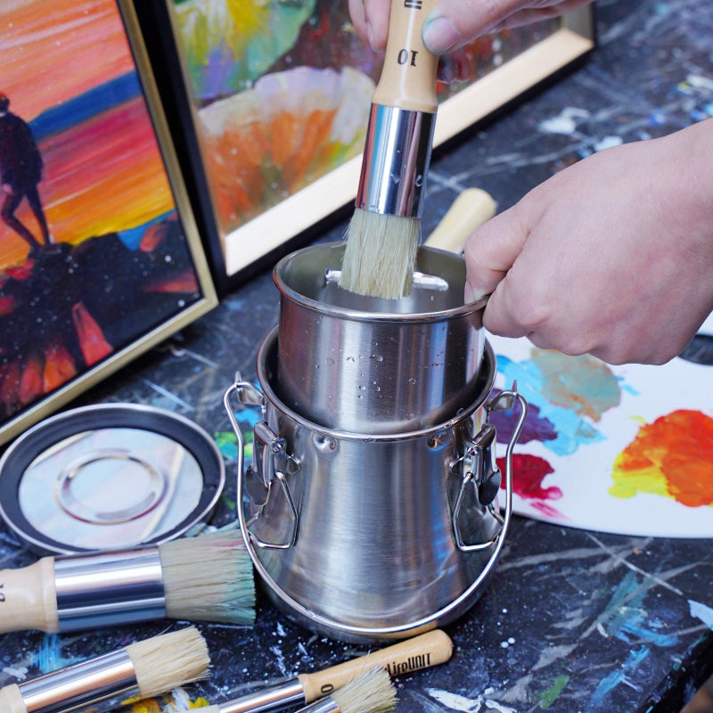 MyLifeUNIT Paint Brush Cleaner, Airtight Stainless Steel Brush Holder for Painting, 25 oz/Large - Image 5