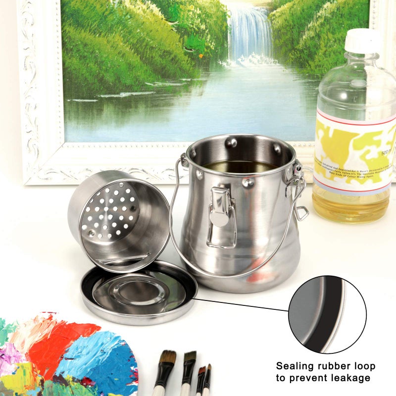 MyLifeUNIT Paint Brush Cleaner, Airtight Stainless Steel Brush Holder for Painting, 25 oz/Large - Image 4