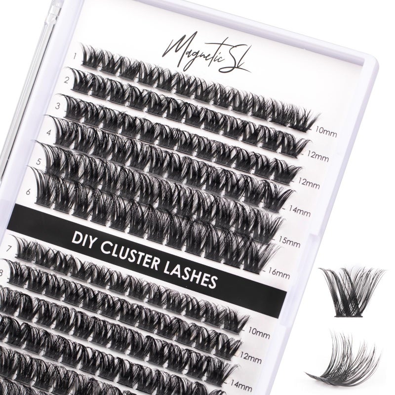 Magnetic SL Lash Clusters 144 Pcs Individual Lashes Clusters Eyelash Extensions False Eyelashes DIY Lash Extension Reusable False Eyelashes Natural Look Mix 10-16mm-DM27 - Image 1
