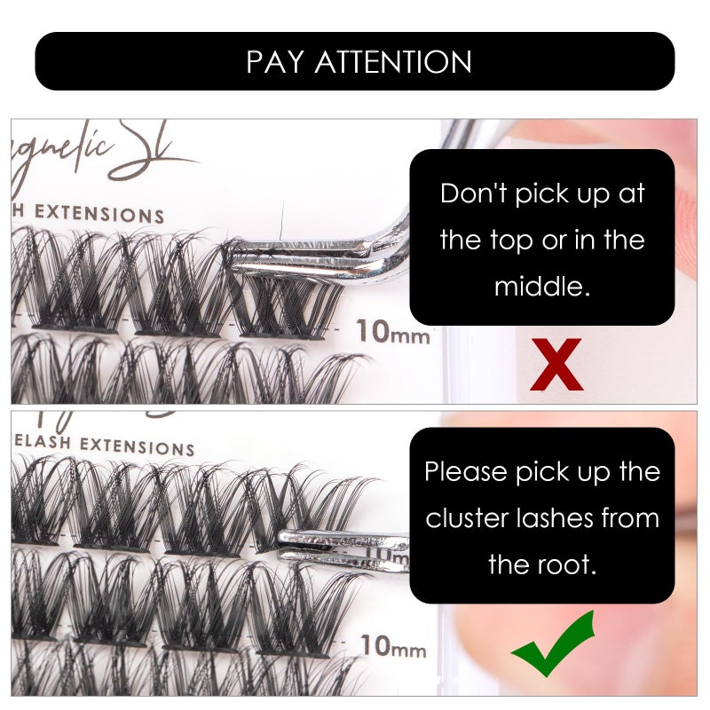 Magnetic SL Lash Clusters 144 Pcs Individual Lashes Clusters Eyelash Extensions False Eyelashes DIY Lash Extension Reusable False Eyelashes Natural Look Mix 10-16mm-DM27 - Image 3