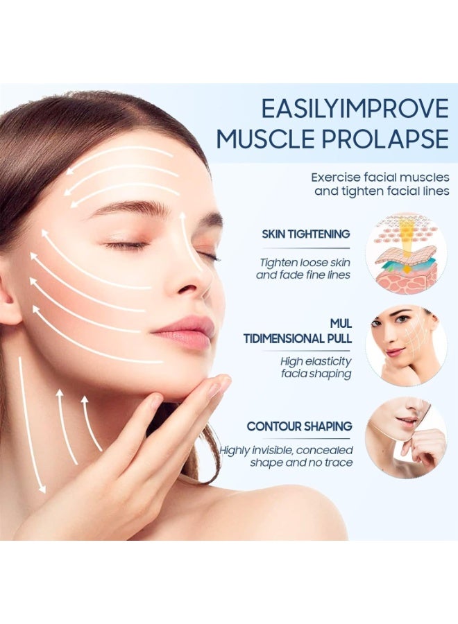إيلهو 60 رقعة لرفع الوجه، أربطة مرنة للغاية مضادة للتجاعيد، أربطة غير مرئية لرفع الوجه لرفع الذقن المزدوج، تجاعيد الوجه، رقع مقاومة للماء للرقبة والعين على شكل حرف V - Image 2
