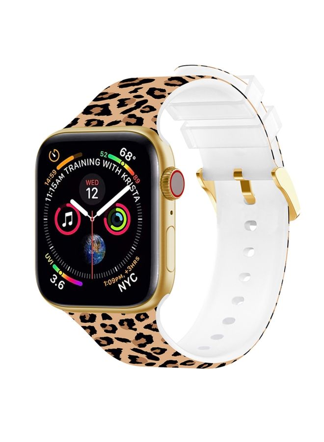 Replacement Strap Square Buckle Color Printing Watch Band For Apple Watch Ultra 49mm&Watch Ultra 2 49mm / Series 9&8&7 45mm / SE 3&SE 2&6&SE&5&4 44mm / 3&2&1 42mm Leopard 4