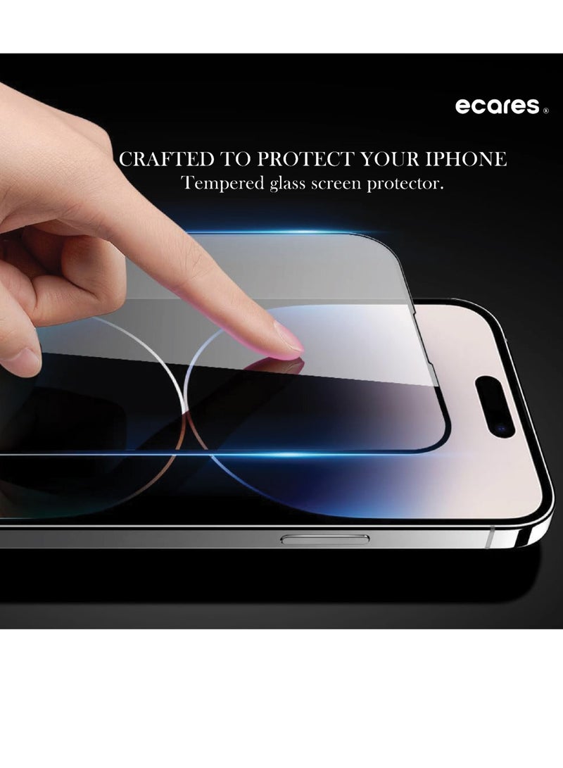 ECARES® iPhone 13 Series, Screen Protector, HD Clear, 9H Tempered Glass, Military Grade Protection, Scratch Resistant, Anti-Fingerprint, Full Coverage, Anti Yellowing, Bubble Free. - Image 2