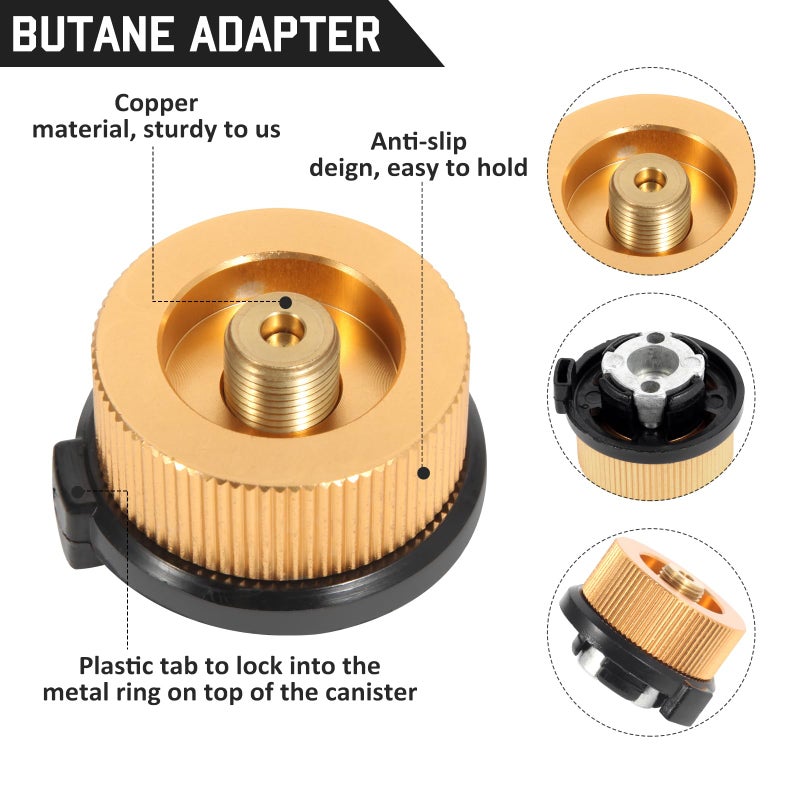 HUANSHA 3-Piece Propane/Isobutane/Butane Refill Adapter Set - Camping Backpacking Stove Refill Adapter Valve for 1LB Propane/Butane Gas Tank - Image 5