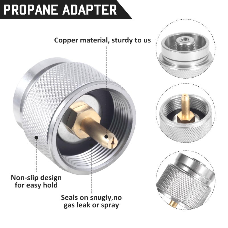 HUANSHA 3-Piece Propane/Isobutane/Butane Refill Adapter Set - Camping Backpacking Stove Refill Adapter Valve for 1LB Propane/Butane Gas Tank - Image 4