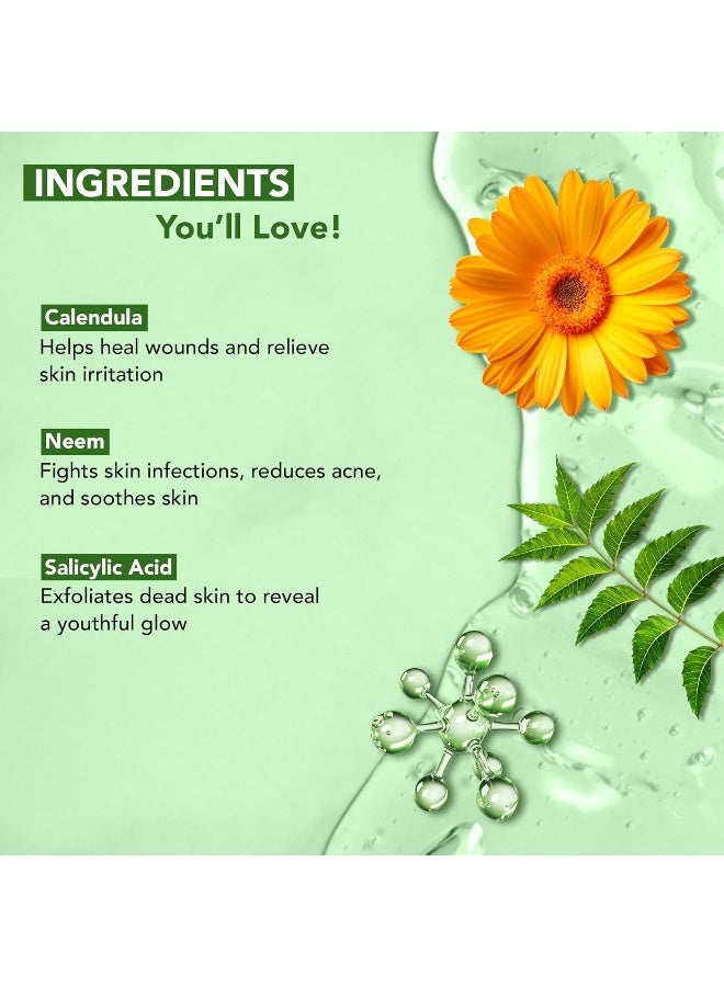 Botanic Hearth Calendula, Neem & Salicylic Acid Body Wash Pack of 2 | 245ml Each | Anti-Acne & Exfoliating Shower Gel | Removes Dead Skin & Unclogs Pores | Sulfate & Paraben Free | Women & Men - Image 3