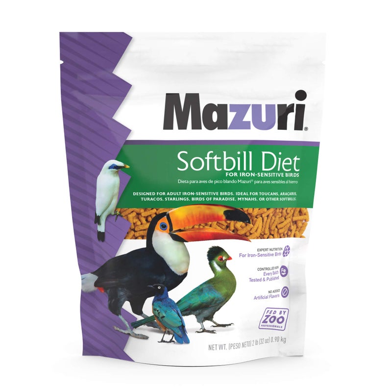 Mazuri | Softbill Diet for Iron-Sensitive Birds | 2 Pound (2 LB) Bag - Image 1