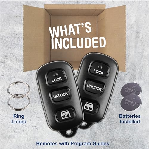 KeylessOption 2X KeylessOption Key Fob Replacement for 1999 2000 2001 2002 2003 2004 2005 2006 2007 2008 2009 Toyota Sequoia 4Runner Keyless Entry Remote Remote Control, 3-Button Panic HYQ12BBX, Self Programming - Image 2
