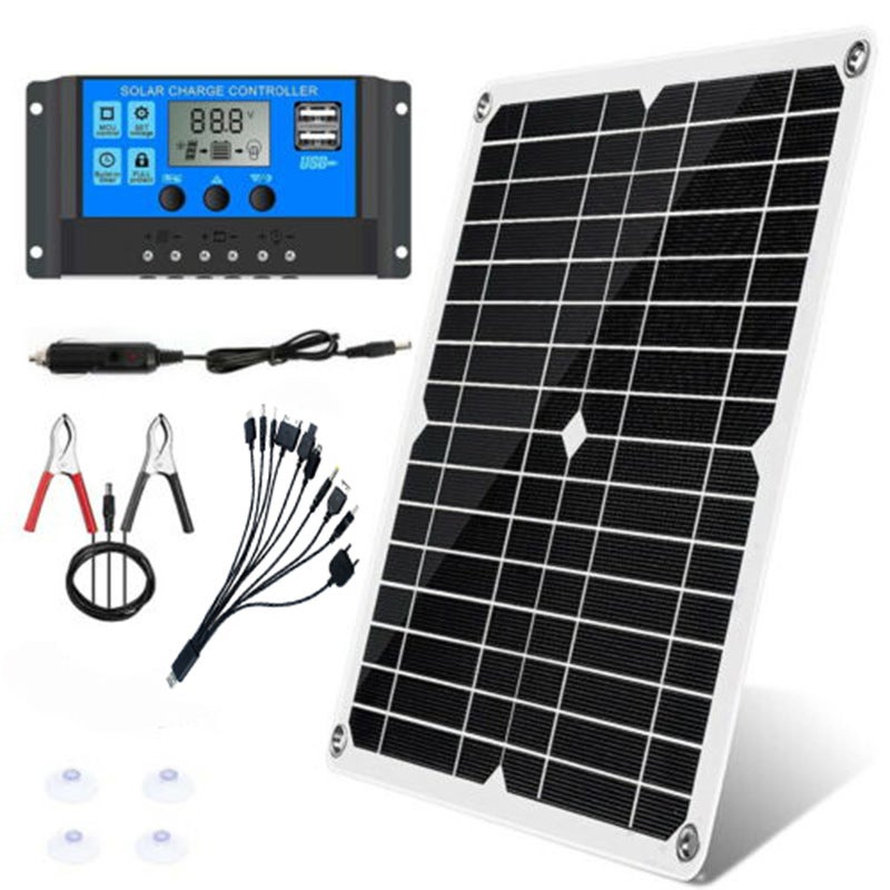 25W 18V Solar Panel Kit Camping Caravan Power Supply Battery Charging Outdoor Power System - Image 1
