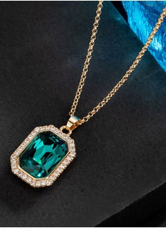EVEVIC Austrian Crystal Halo Octagon Pendant Necklaces for Women Fashion 14K Gold Plated Dainty  Hypoallergenic Jewelry  - Image 4