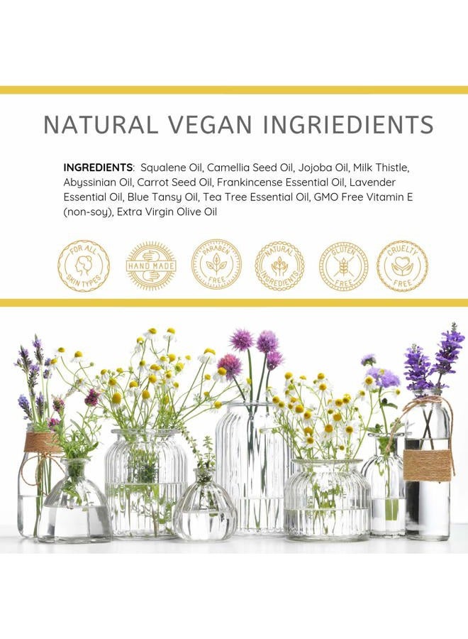 The Yellow Bird Balancing Blue Tansy Face Oil – Skin Glowing Serum. Collagen Support. Promotes Clear Skin Naturally. Wrinkle & Pore Minimizer. Natural, Vegan Facial Moisturizer. - Image 3