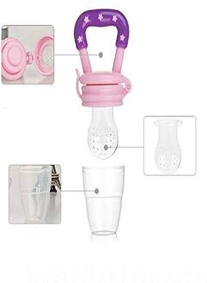 Crawl'in Baby Soother BPA-Free Silicone Food Nibbler for Fruit and Veggie with Rattle Handle (Multicolour, 0-24 Months) (Pack of 1) (Pink Soother) - Image 4