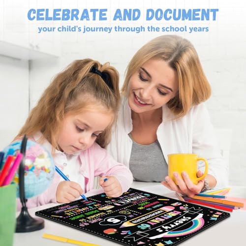 FaCraft First and Last Day of School Sign Board - 11x14 Double Sided Back to School Signs First Day of Kindergarten Chalkboard Sign Preschool Pre k Signs Board Reusable Photo Prop for Kids Girl Boy - Image 5