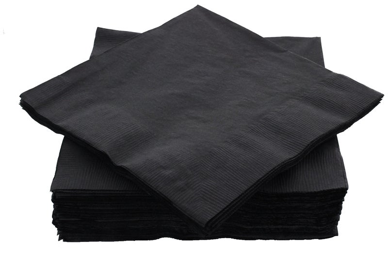 Amcrate Big Party Pack 40 Count Black Dinner Napkins Tableware Ideal for Wedding Party Birthday Dinner Lunch Cocktails 7 x 7