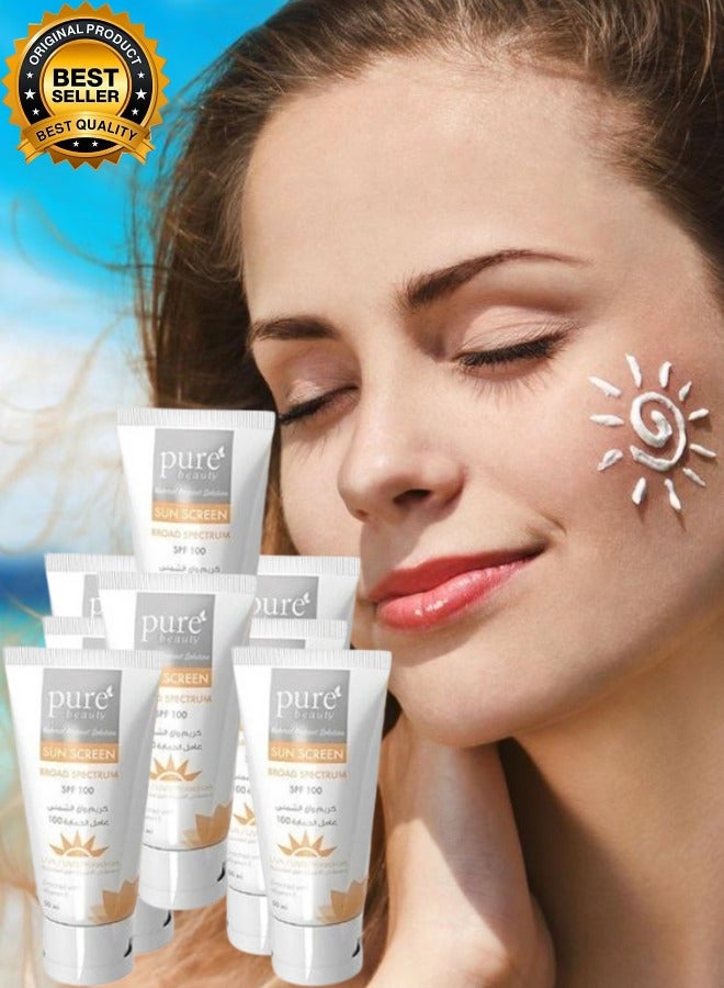 بيور 8 قطع كريم واقي الشمس عامل حماية 100 مع فيتامين اي 50مل - Image 1