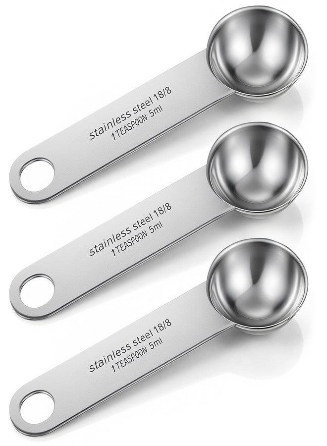 Thrymme 3PCS Teaspoon Measuring Spoon, 1 Teaspoon Scoop Stainless Steel, Dishwasher Safe for Baking, Coffee, Tea & Kitchen (5ml) - Image 1