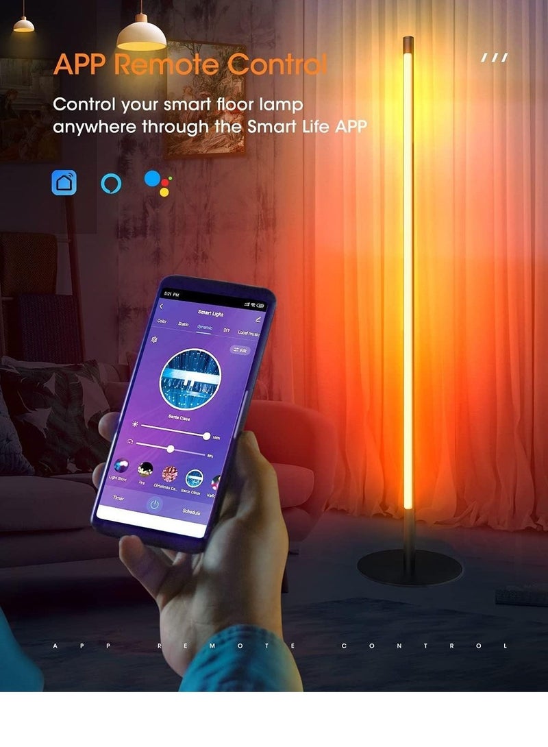 Corner Floor Lamp, RGB Color Changing Corner Lamp, Smart LED Floor Lamp Controlled by APP&Remote with Reactive Music Mode and DIY Mode - Image 3