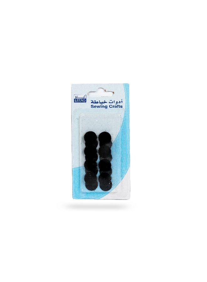 Leeno Sewing Crafts Black Round Hook And Loop Velcro Patches Small
