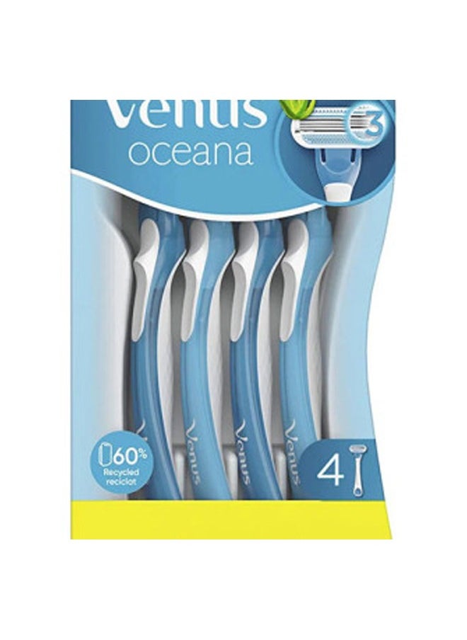 Venus Venus Oceania disposable razor for women, 4 pieces, blue  - Image 2