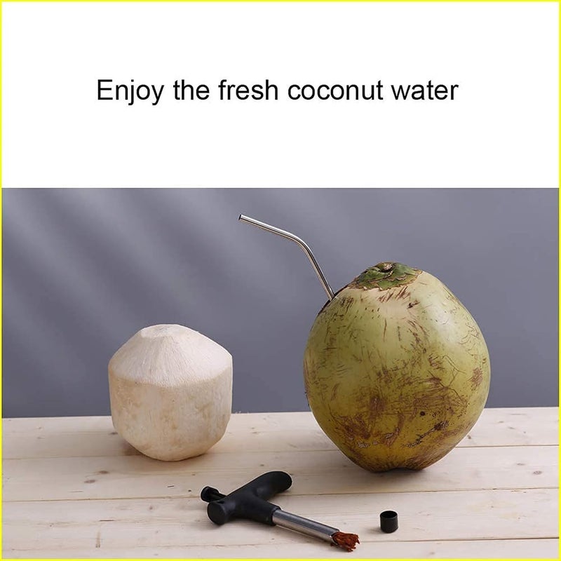 VIVIDBRICK VIVIDBRICK Apex Coconut Opener with Stainless Steel Straws Coconut Opener Cleaner Stick Coconut Tool Pack of 1  - Image 4