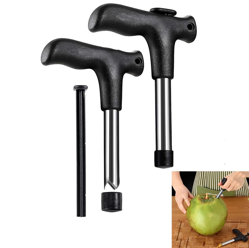 VIVIDBRICK VIVIDBRICK Apex Coconut Opener with Stainless Steel Straws Coconut Opener Cleaner Stick Coconut Tool Pack of 1  - Image 2