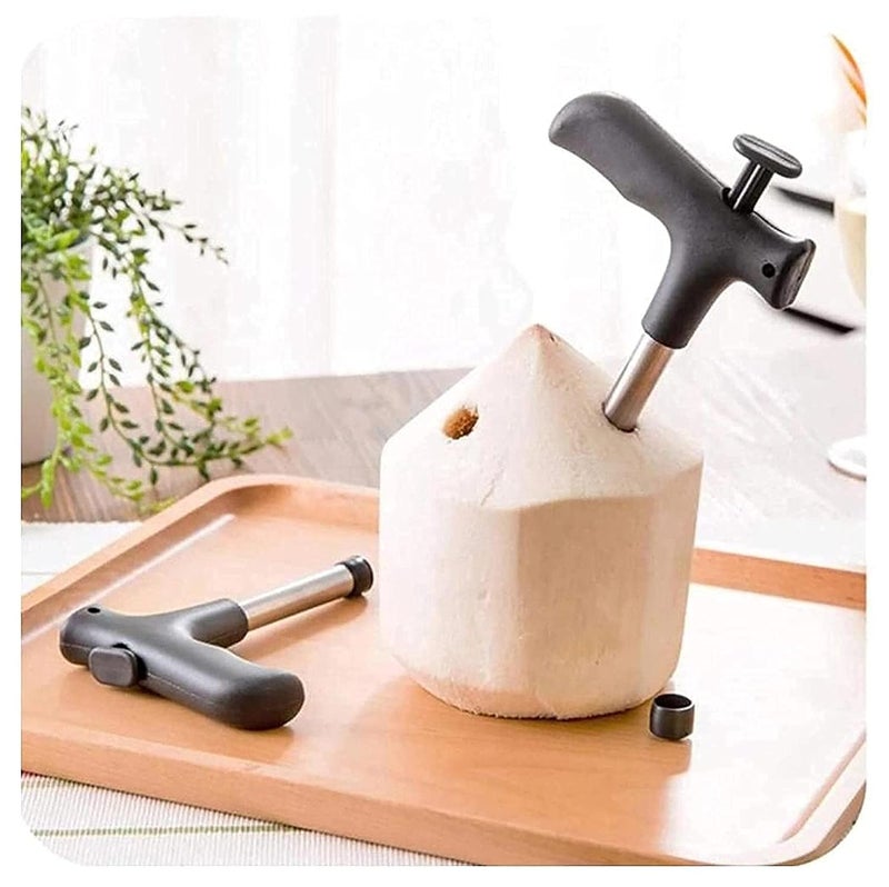 VIVIDBRICK VIVIDBRICK Apex Coconut Opener with Stainless Steel Straws Coconut Opener Cleaner Stick Coconut Tool Pack of 1  - Image 1
