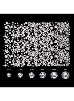 Generic Flat Back Rhinestones 6 Sizes (1.5-6mm) Round Crystal Rhinestones with Picking Tweezer and Rhinestone Picking Pen for Crafts, Nails, Clothes, Shoes, Bags and Arts  - Image 3