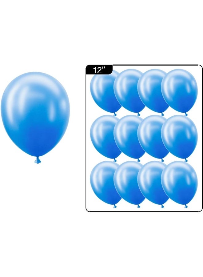 Goldedge 20 PC Fashion Blue Latex Balloons, 12 Inch Classic Blue Balloons for Gender Reveal, Parties, and Everyday Styling - Image 2