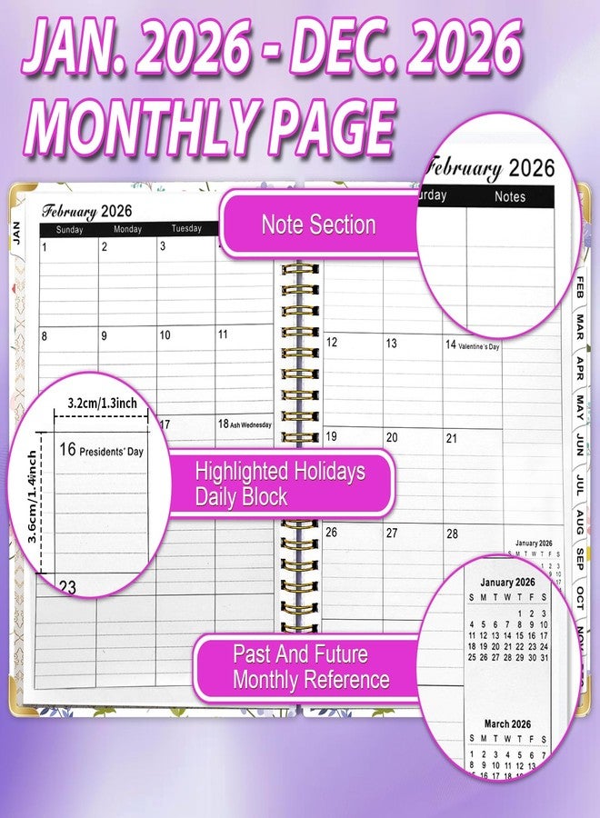 METEOROCK Weekly Planner 2026, Jan.2026 - Dec.2026 A5 Monthly & Daily Planner with Bookmark, 21.5 x 16 cm Spiral Bound Planners for School Office, Weekly Notebook with Monthly Tabs - Image 2