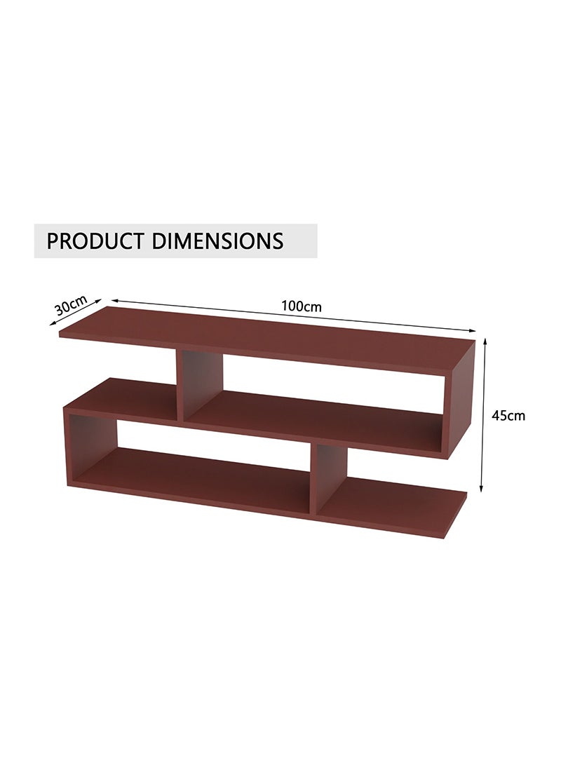 Mahmayi حامل تلفزيون حديث من Mahmayi Apple Cherry مع طاولة قهوة للكمبيوتر المحمول/التلفزيون/الكمبيوتر الشخصي/الطابعة، أنظمة متعددة الوظائف (100x30x45 سم) - Image 2