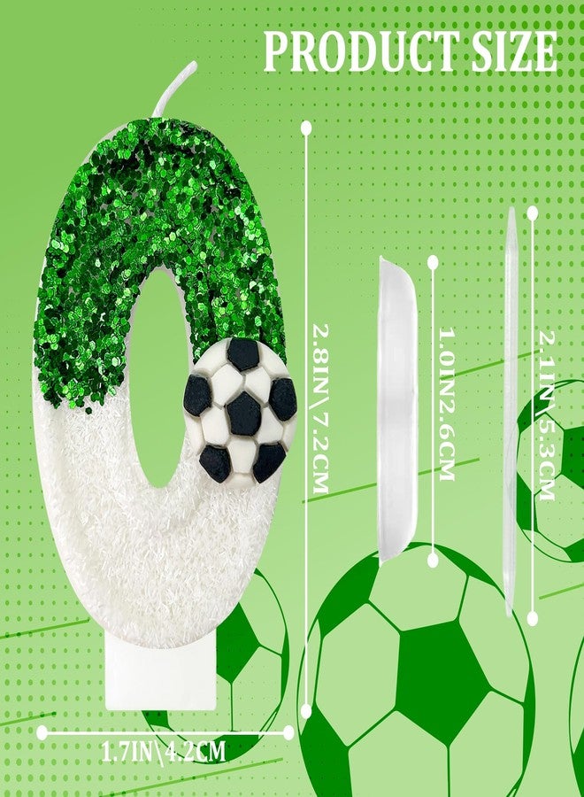 JonesLi Birthday Candles，Soccer Birthday Decorations，Soccer Cake Topper,for Girl and boy Cake Toppers, Wedding Cakes, Anniversaries, Party Celebrations, Birthday Decorations (Green White, Number 10) - Image 2