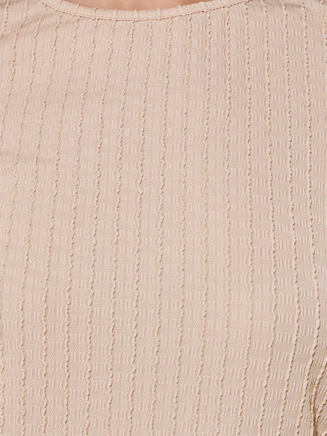 Take Two Take Two Textured Round Neck Regular Fit T-Shirt