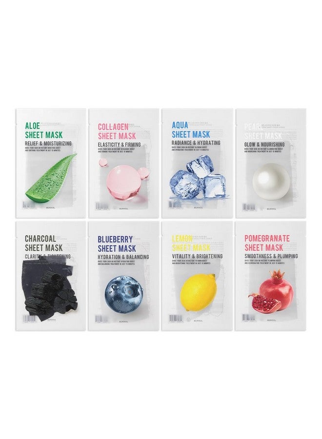 EUNYUL [PACK OF 8] Purity Facial Sheet Mask Pack 8 types Korean Skincare Hydrating & Nourishing & Natural Ingredients for All Skin Type - Image 1