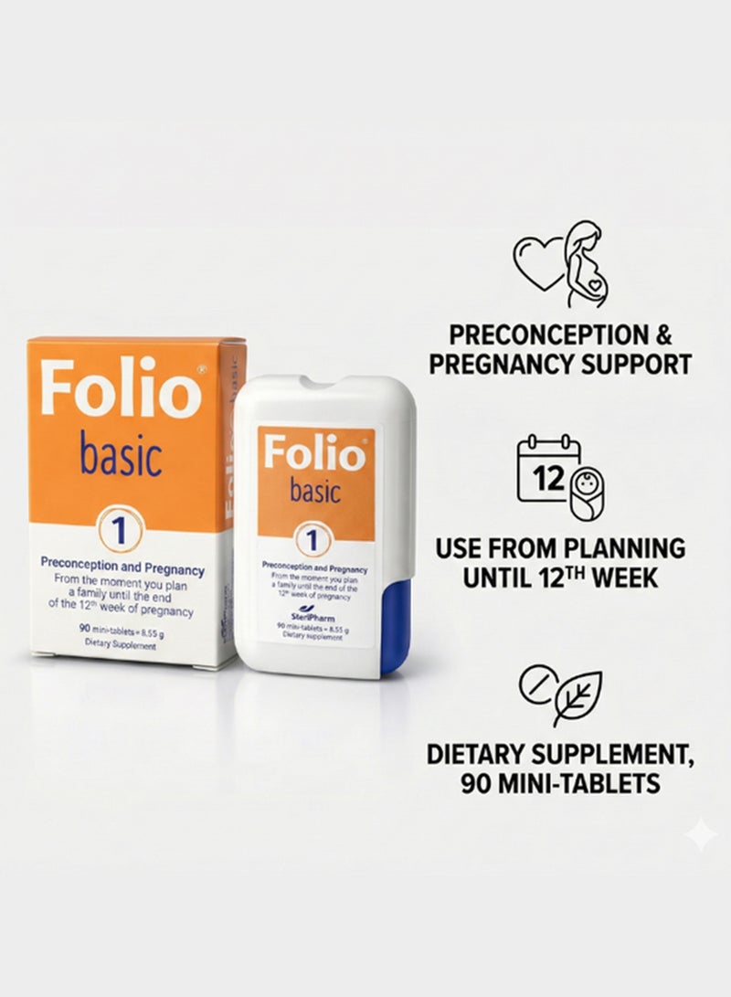 Folio 1 Preconception & Pregnancy – Folate & Essential Vitamins – 90 Tablets - Image 2