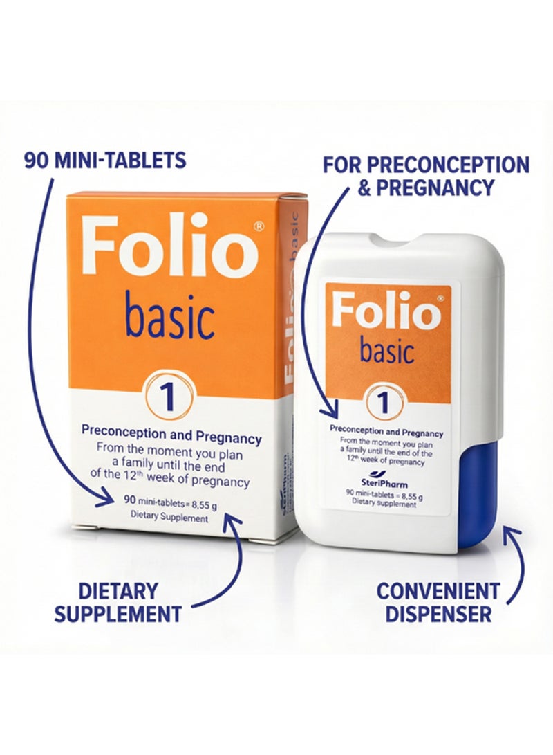 Folio 1 Preconception & Pregnancy – Folate & Essential Vitamins – 90 Tablets - Image 3