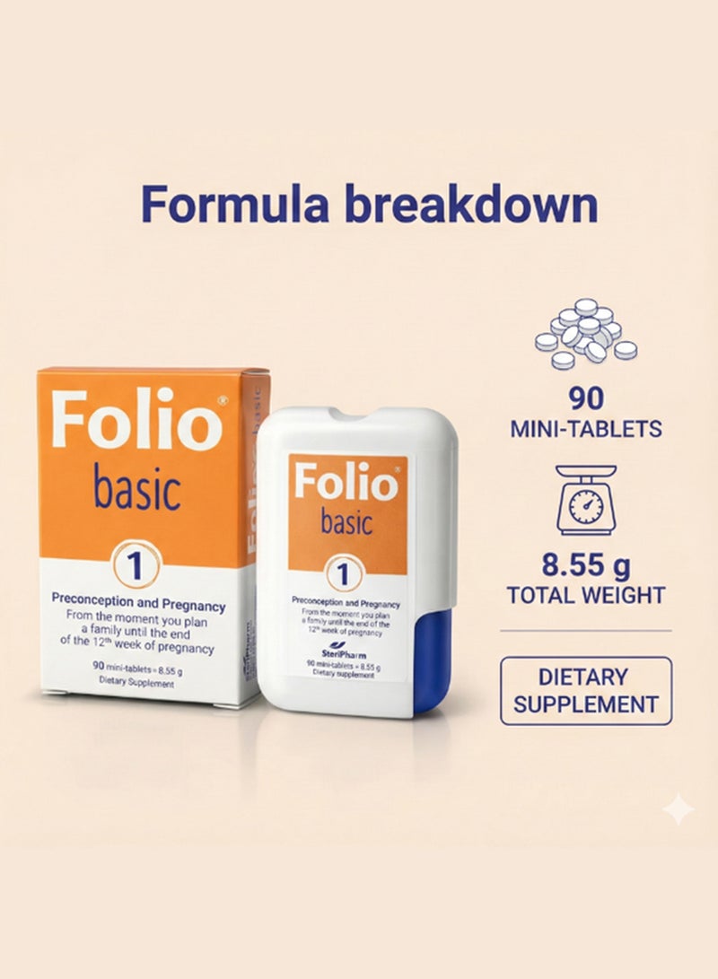 Folio 1 Preconception & Pregnancy – Folate & Essential Vitamins – 90 Tablets - Image 4