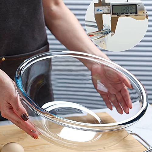 Homwin Glass Mixing Bowls with Lids Set, 8 Pieces Glass Salad Bowl Set with Lids(0.6QT,1.1QT,2.2QT,4QT) High Brosilicate Microwave Bowls for Kitchen Baking, Great Gift - Image 3