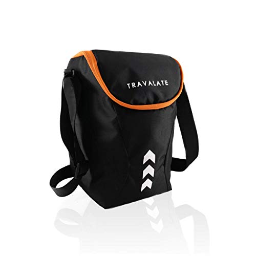 TRAVALATE® Waterproof Lunch Bag for Office Men and Women- Thermally Insulated Tiffin Bag (Black Orange, Polyester) 12 litres - Image 1
