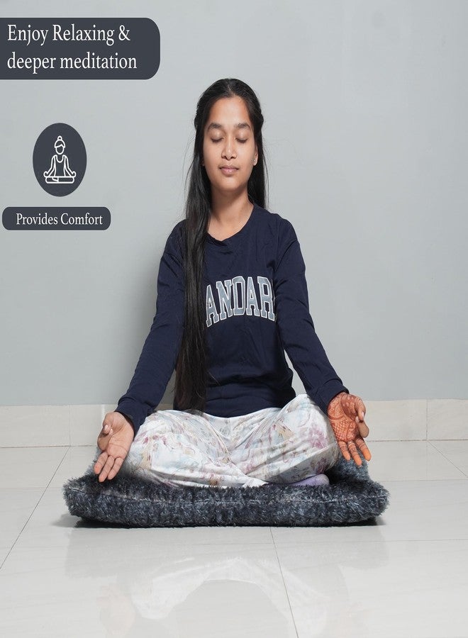 NEXTGO Floor Seat Cushions Yoga Meditation Mat Pooja aasan Soft Extra Comfortable Feather Touch Last Long Upto Washable Material Size 24 x 30 Inch 2 x 2.5 Fit Colour Grey - Image 2