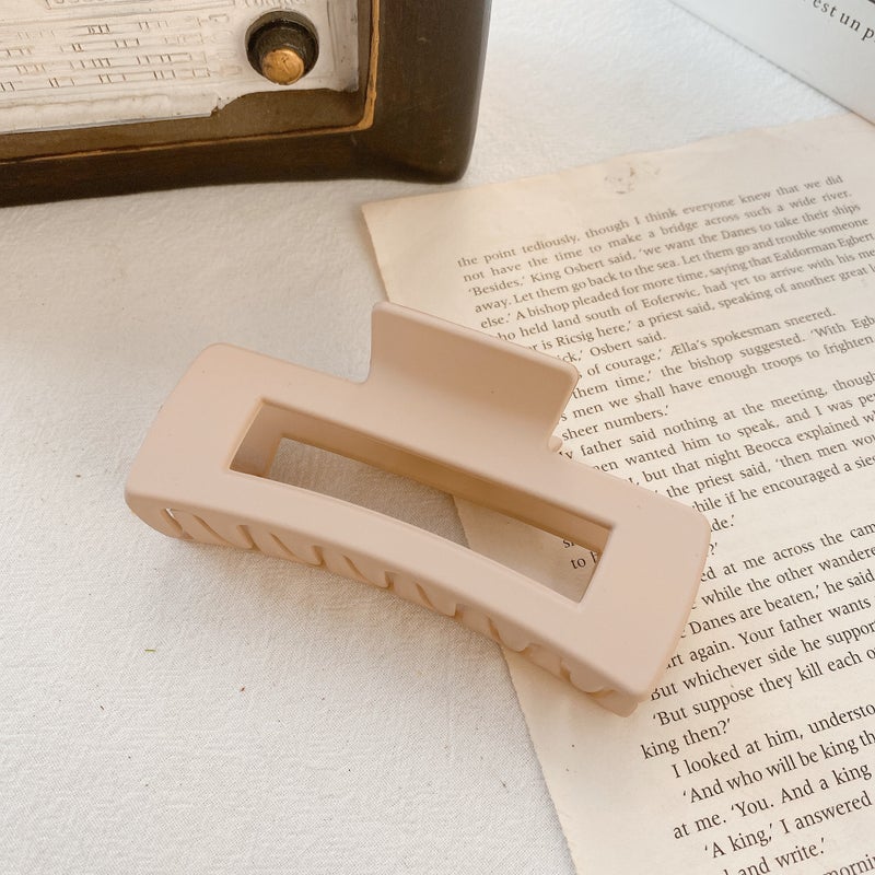 Generic New Korean version Joker Temperament Frosted Large Resin Shark Clip Womens Hair Tie Hair Clip Square Grab Clip Wholesale PS scrub-meat pink -10.5cm