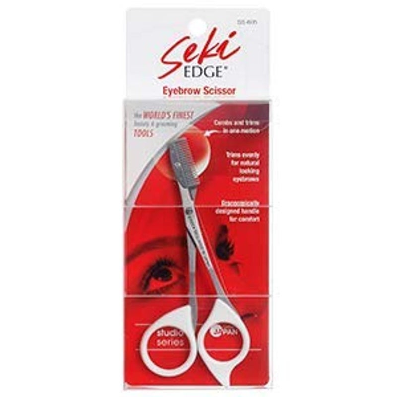 Seki Edge Eyebrow Scissors Comb (SS-605) - Stainless Steel Eyebrow Trimmer Scissor Comb for Trimming Eye Brows, Beards, & Mustaches - for Men & Women - Made in Japan - Image 1