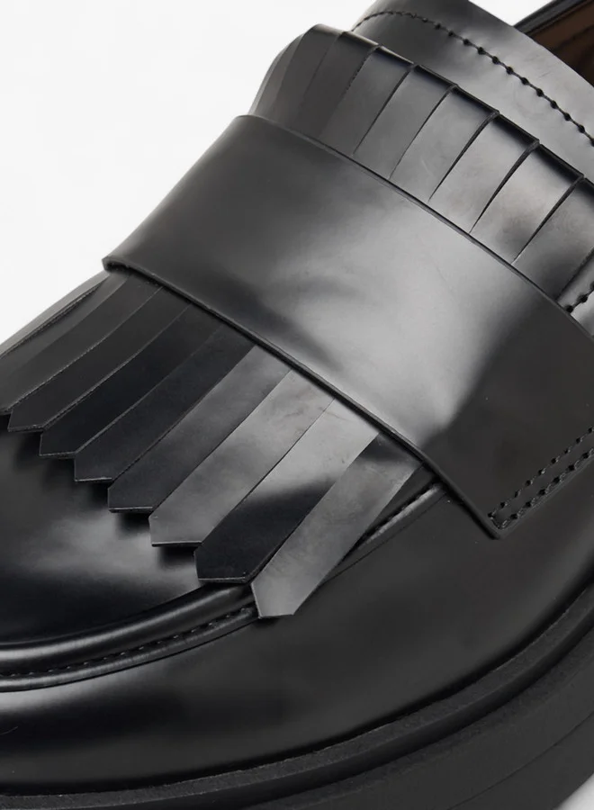 Paprika Fringe Detail Slip-On Loafers
