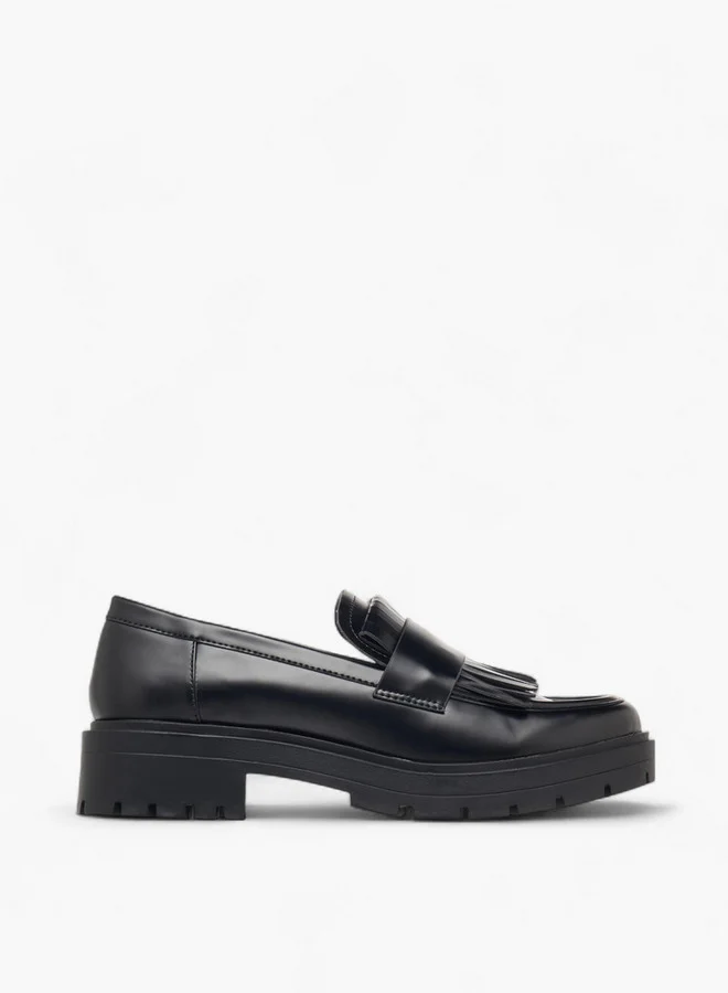 Paprika Fringe Detail Slip-On Loafers